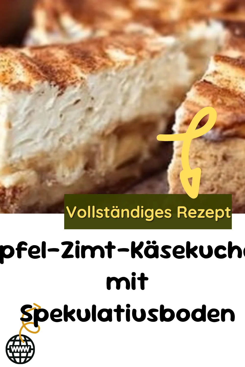 Apfel-Zimt-Käsekuchen mit Spekulatiusboden