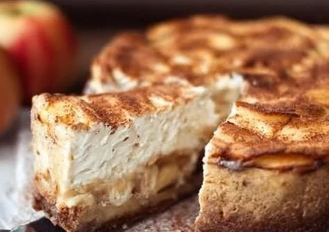 Apfel-Zimt-Käsekuchen mit Spekulatiusboden