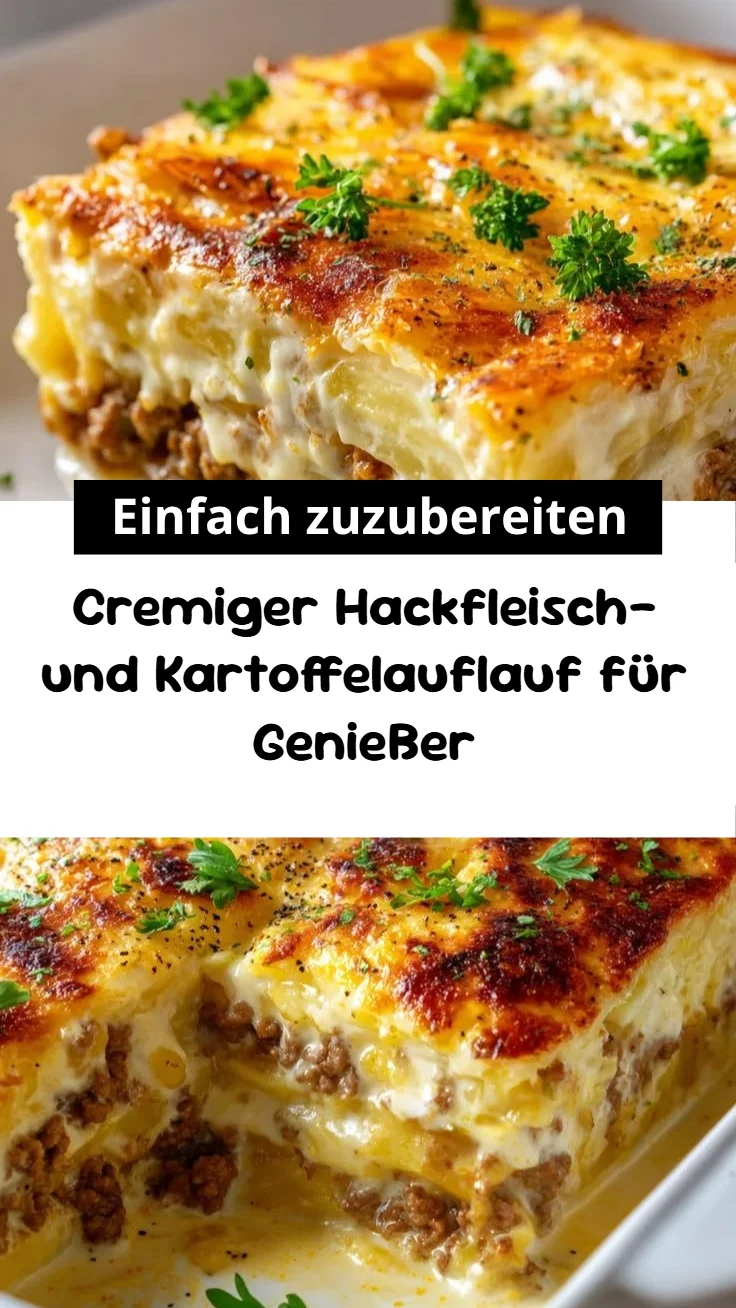 Cremiger Hackfleisch- und Kartoffelauflauf für Genießer