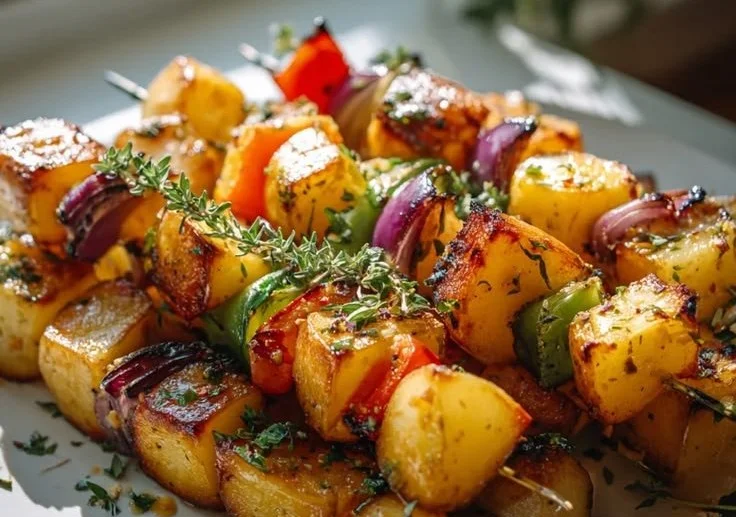 Saftige Gegrillte Honig-Senf Kartoffelspieße – Dein Rezept!