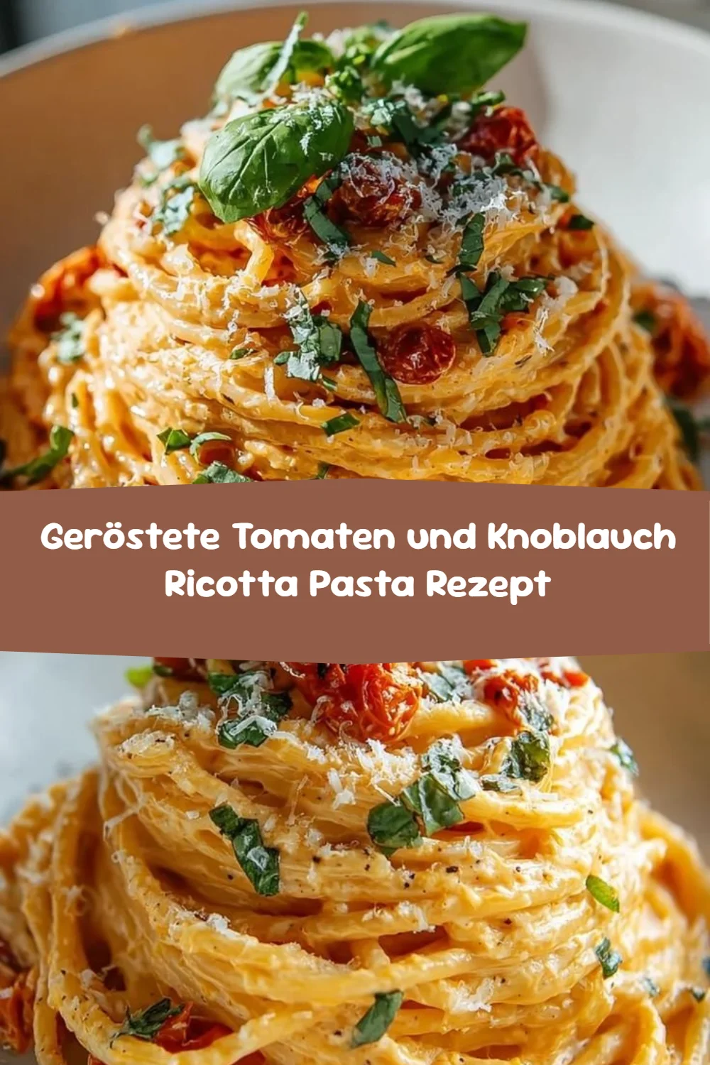 Geröstete Tomaten und Knoblauch Ricotta Pasta Rezept