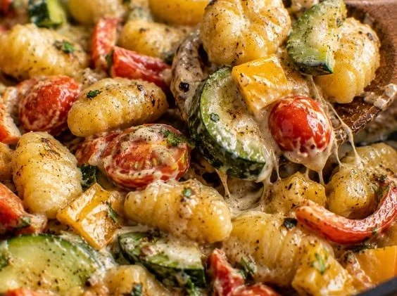 Gnocchi-Gemüse-Pfanne mit Frischkäse