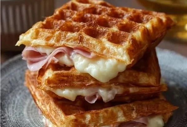 Herzhafte Waffeln mit Schinken und Käse einfach genießen!
