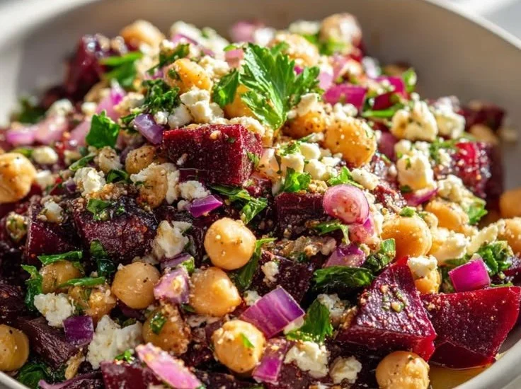 Kichererbsen-Rote Bete-Feta Salat