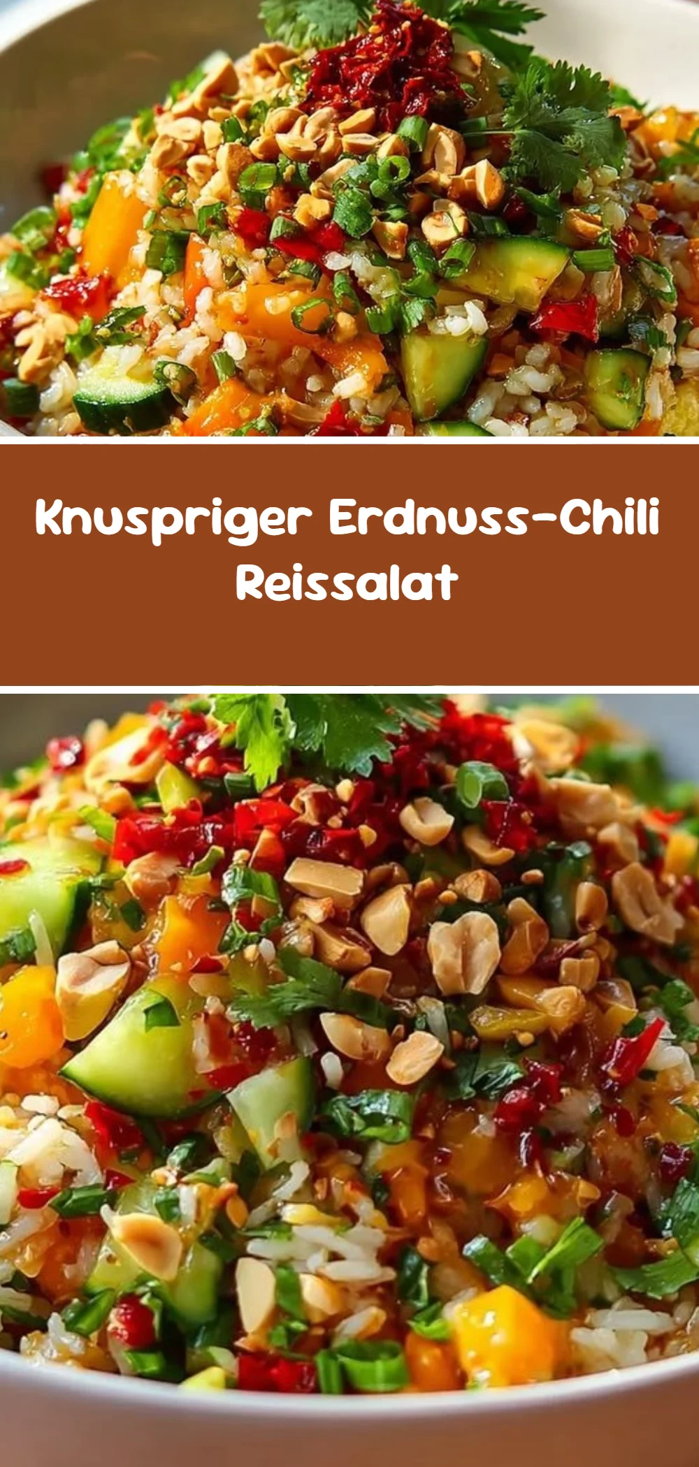 Knuspriger Erdnuss-Chili Reissalat