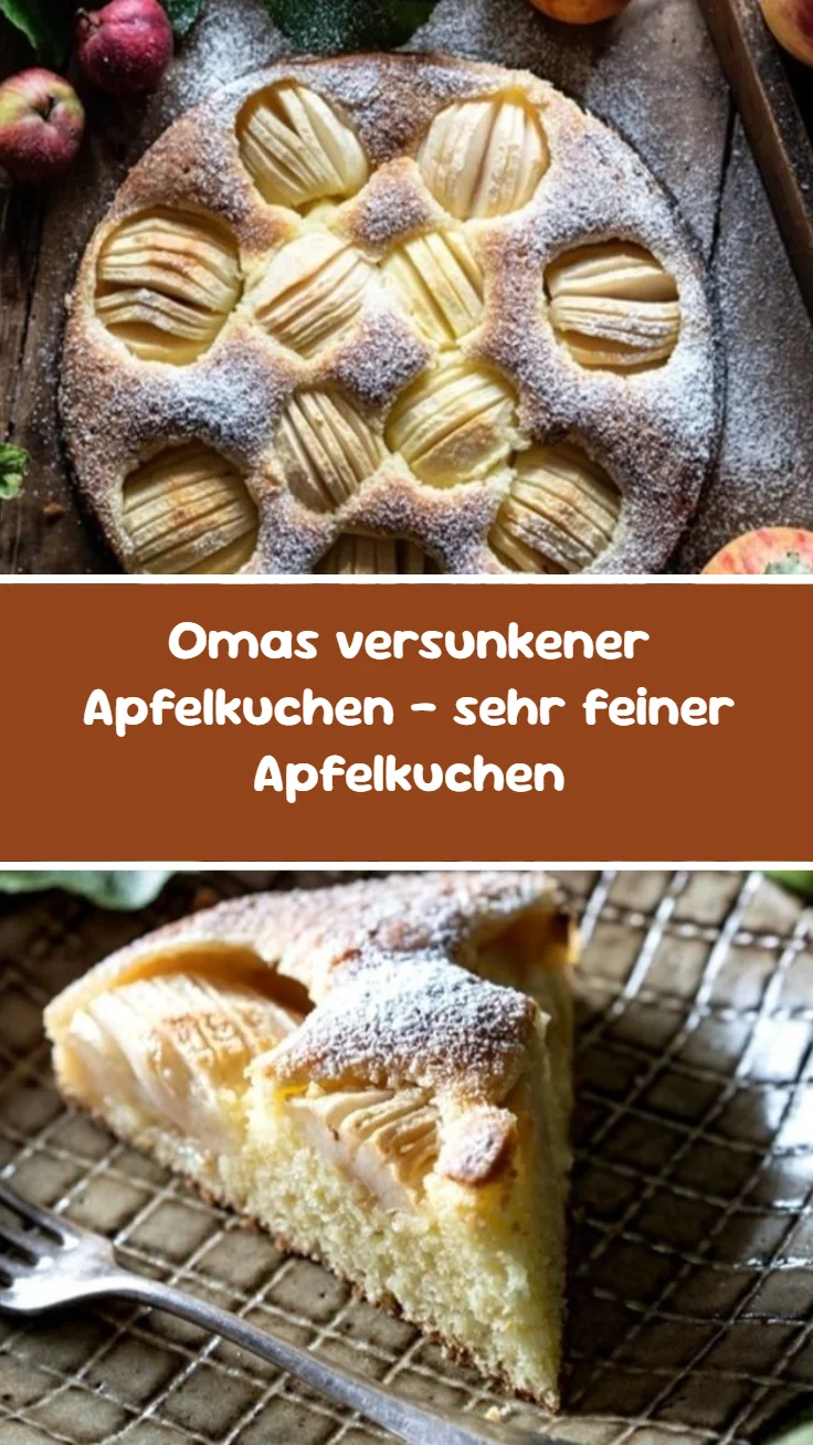 Omas versunkener Apfelkuchen – sehr feiner Apfelkuchen
