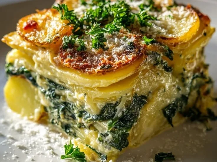 Der beste Spinat-Kartoffel-Knoblauch-Auflauf Rezept!