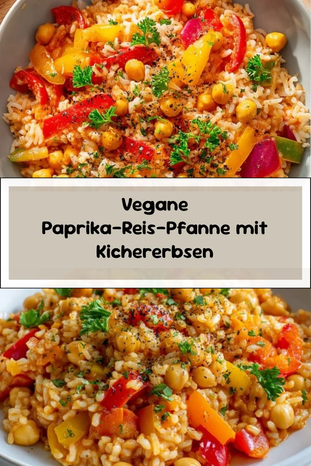 Vegane Paprika-Reis-Pfanne mit Kichererbsen